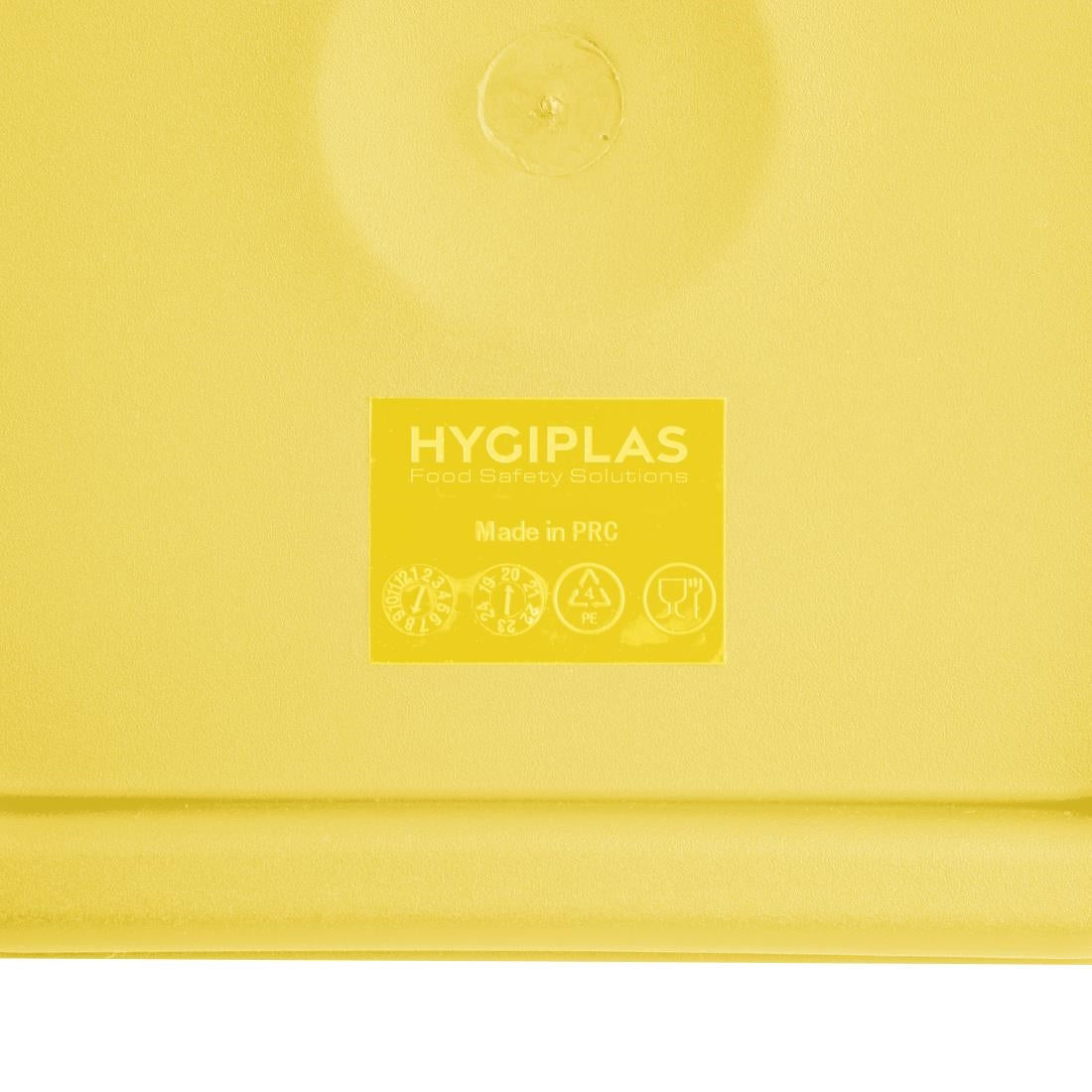 FX138 Hygiplas Square Food Storage Container Lid Yellow Medium