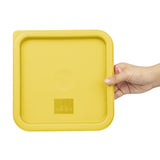 FX138 Hygiplas Square Food Storage Container Lid Yellow Medium