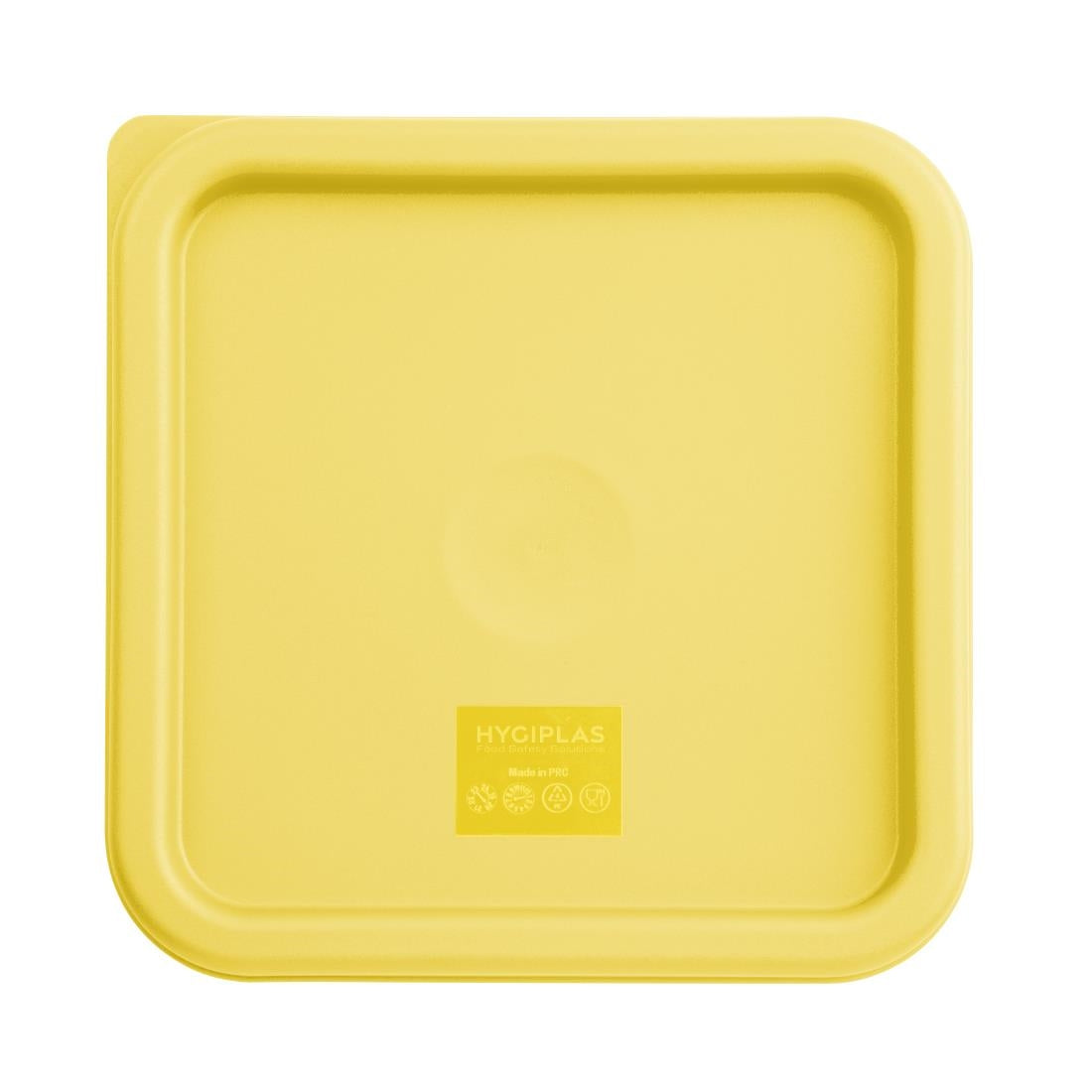 FX138 Hygiplas Square Food Storage Container Lid Yellow Medium