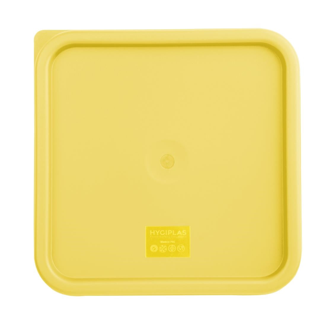 FX139 Hygiplas Square Food Storage Container Lid Yellow Large