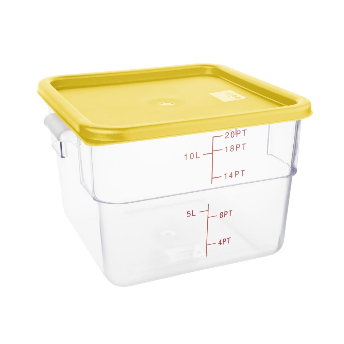 FX139 Hygiplas Square Food Storage Container Lid Yellow Large