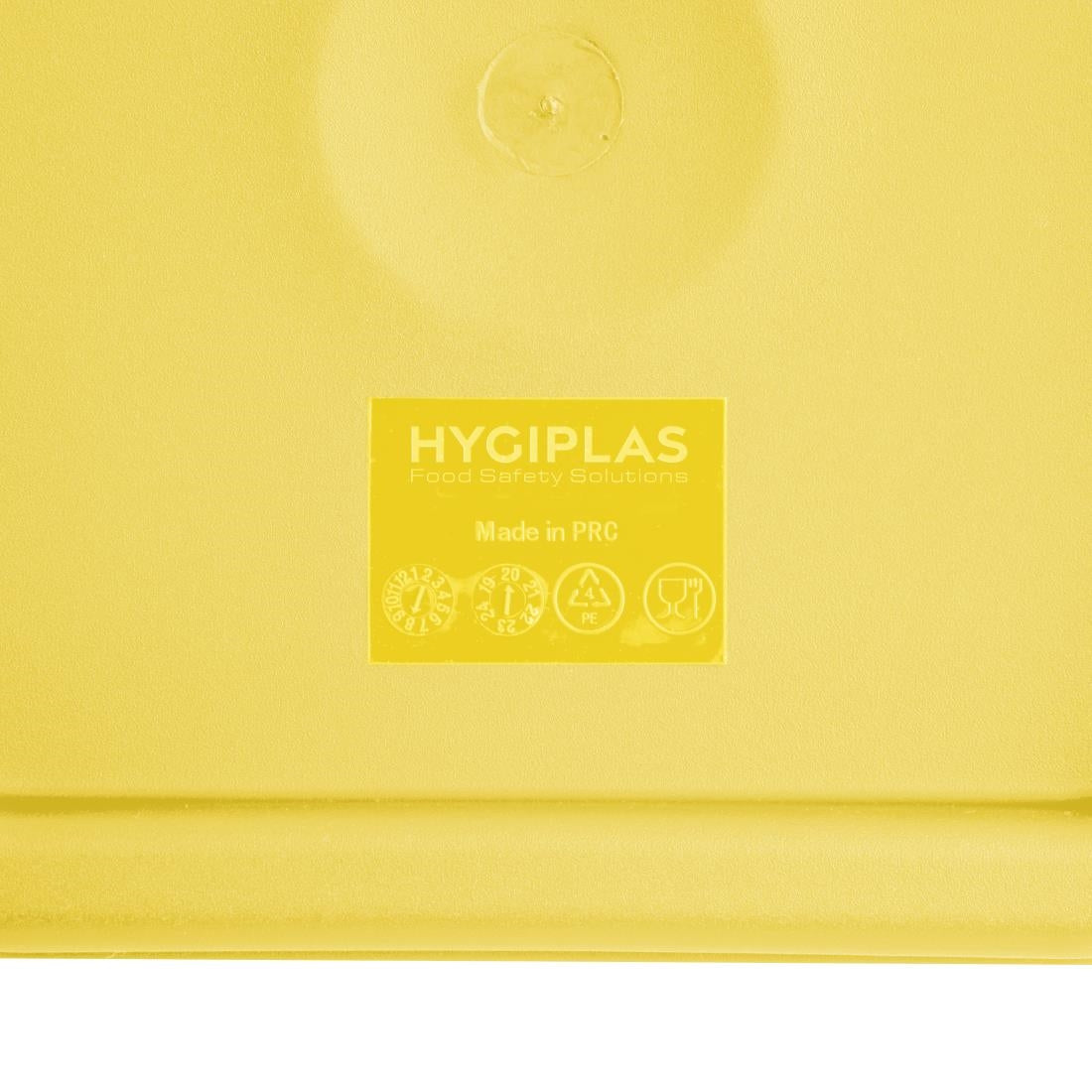 FX139 Hygiplas Square Food Storage Container Lid Yellow Large