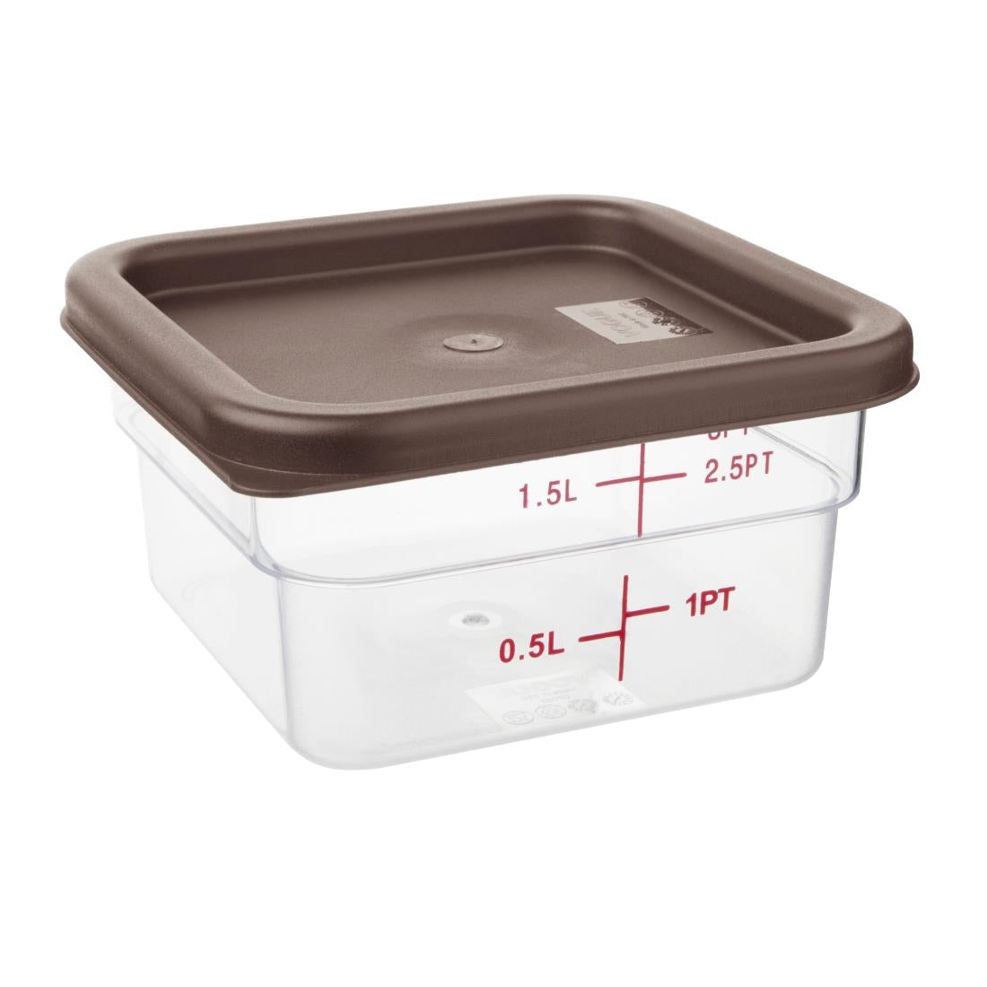 FX140 Hygiplas Square Food Storage Container Lid Brown Small