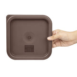 FX140 Hygiplas Square Food Storage Container Lid Brown Small