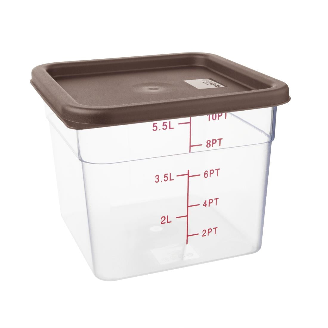 FX141 Hygiplas Square Food Storage Container Lid Brown Medium