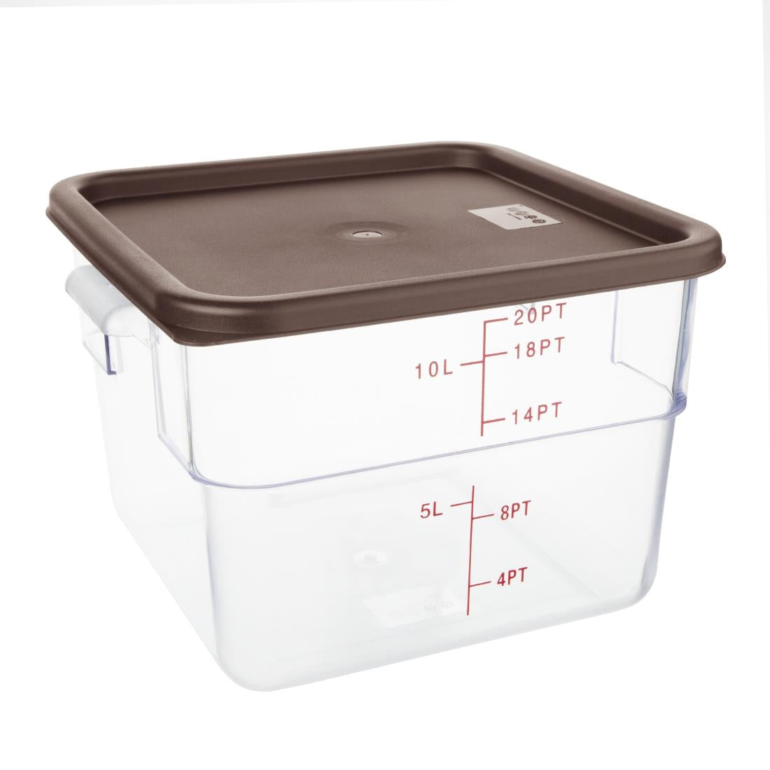 FX142 Hygiplas Square Food Storage Container Lid Brown Large