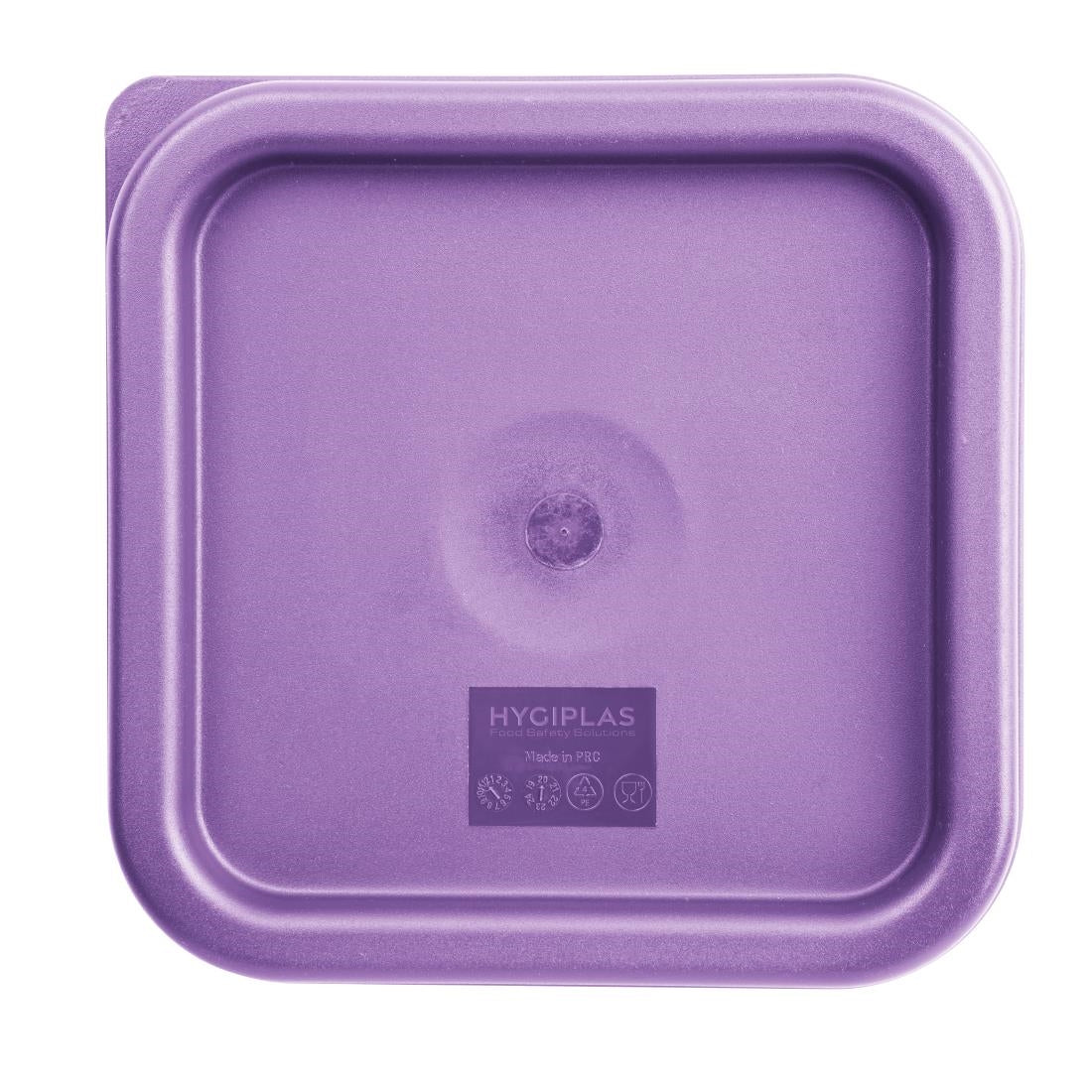 FX143 Hygiplas Square Food Storage Container Lid Purple Small