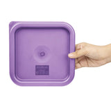 FX143 Hygiplas Square Food Storage Container Lid Purple Small