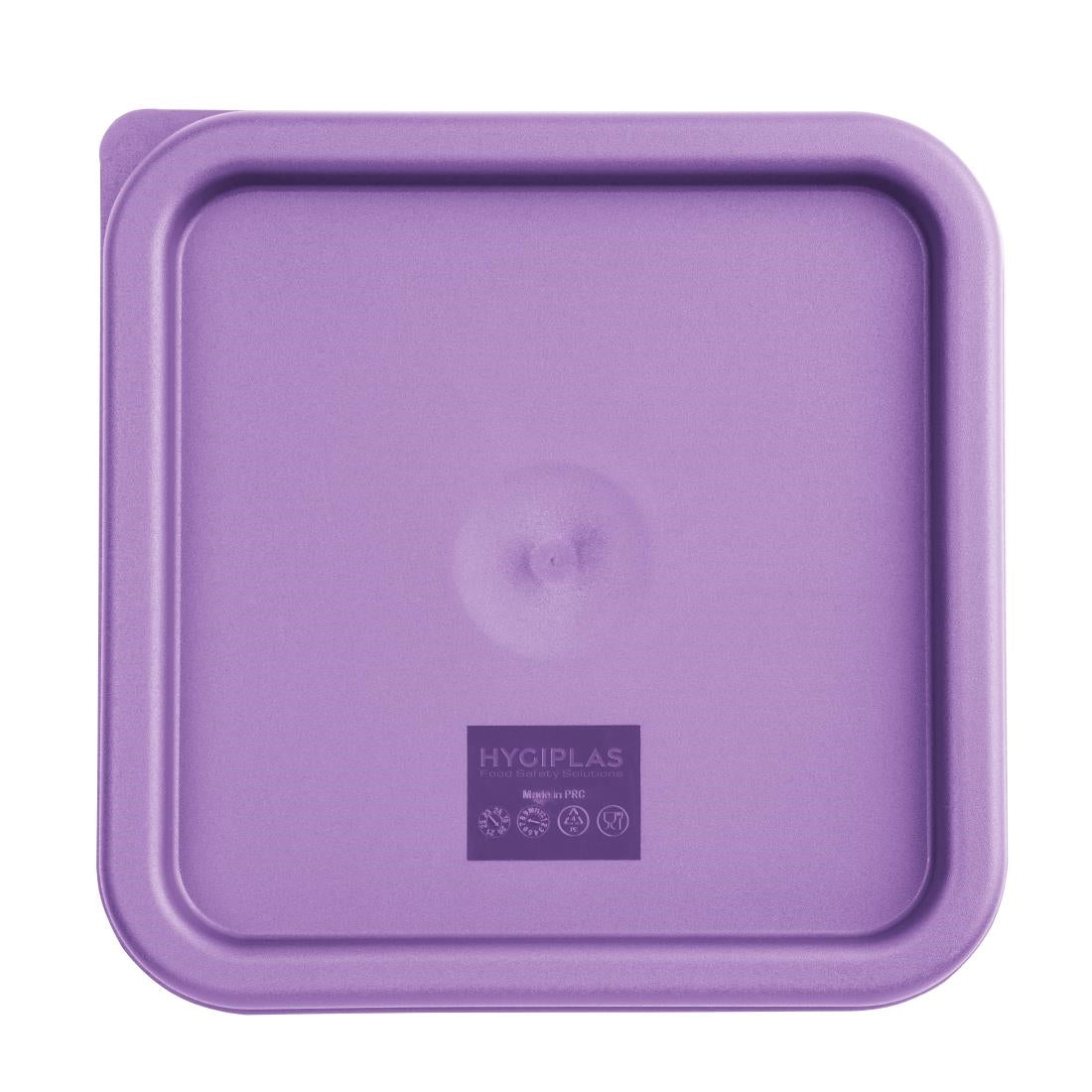 FX144 Hygiplas Square Food Storage Container Lid Purple Medium