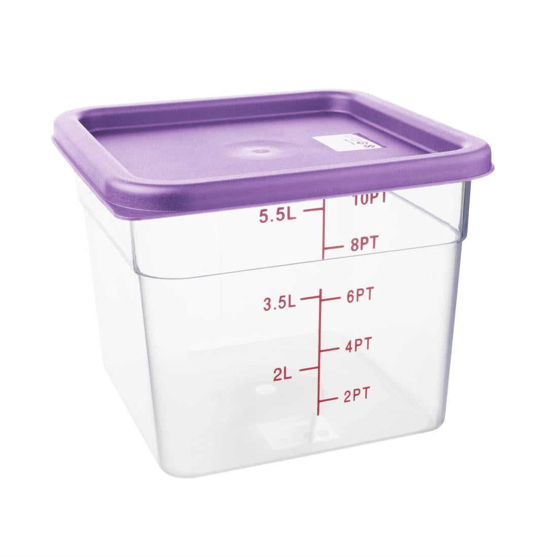 FX144 Hygiplas Square Food Storage Container Lid Purple Medium