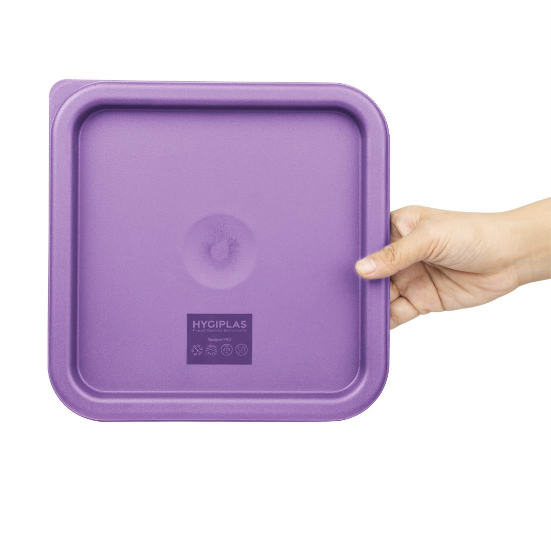 FX144 Hygiplas Square Food Storage Container Lid Purple Medium