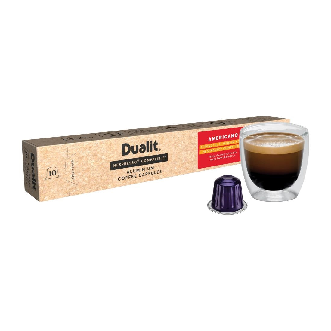 FX180 Dualit Americano Aluminium Coffee Capsules (Pack of 10)