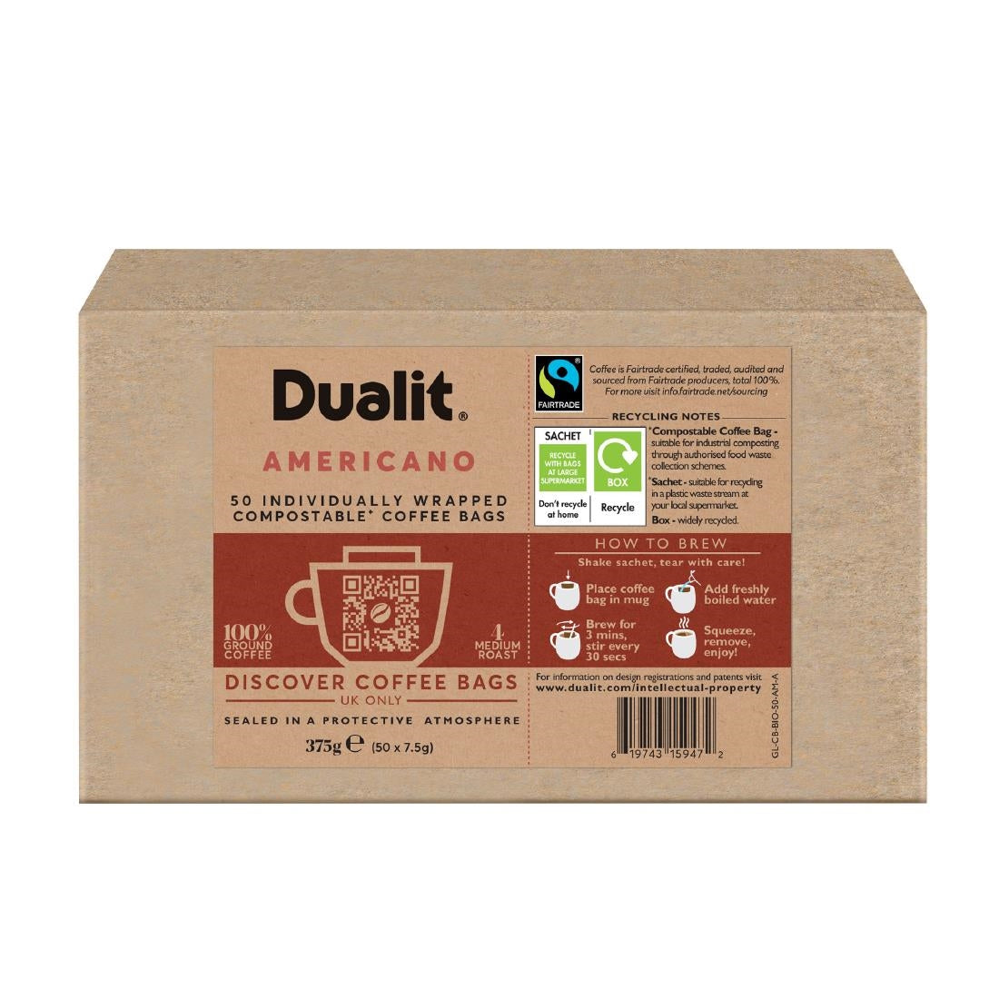 FX186 Dualit Americano Compostable Coffee Bags (Pack of 40)