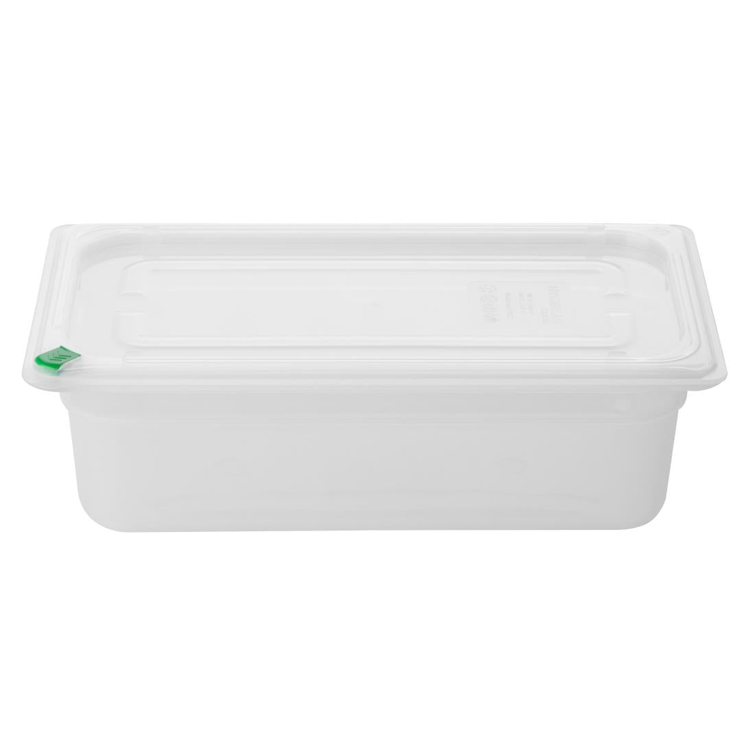 FZ092 Hygiplas Click PP GNPan 1/3 with Lid and 7 colour clips-100mm 3.6Ltr (Pack 4)