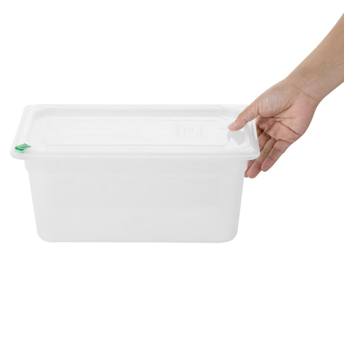 FZ093 Hygiplas Click PP GN Pan 1/3 with Lid and 7 colour clips-150mm 5.3Ltr (Pack 4)