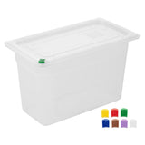 FZ094 Hygiplas Click PP GN Pan 1/3 with Lid and 7 colour clip -200mm 6 9/10Ltr(Pack 4)
