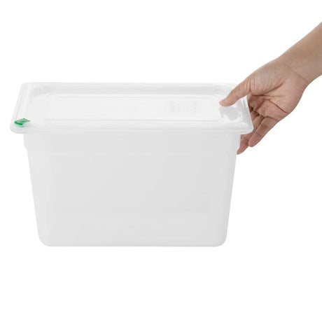 FZ094 Hygiplas Click PP GN Pan 1/3 with Lid and 7 colour clip -200mm 6 9/10Ltr(Pack 4)