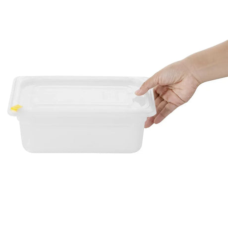 FZ095 Hygiplas Click PP GN Pan 1/4 with Lid and 7 colour clips-100mm 2.5Ltr (Pack 4)
