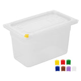 FZ096 Hygiplas Click PP GN Pan 1/4 with Lid and 7 colour clips-150mm 3.7Ltr (Pack 4)