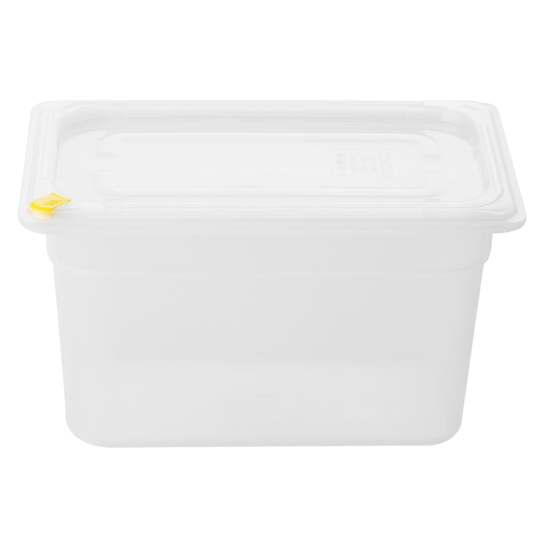 FZ096 Hygiplas Click PP GN Pan 1/4 with Lid and 7 colour clips-150mm 3.7Ltr (Pack 4)