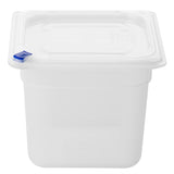 FZ098 Hygiplas Click PP GN Pan 1/6 with Lid  and 7 colour clips -150mm 2.2Ltr (Pack 4)
