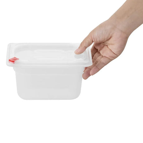 FZ099 Hygiplas Click PP GN Pan 1/9 with Lid  and 7 colour clips -100mm 0.85Ltr(Pack 4)