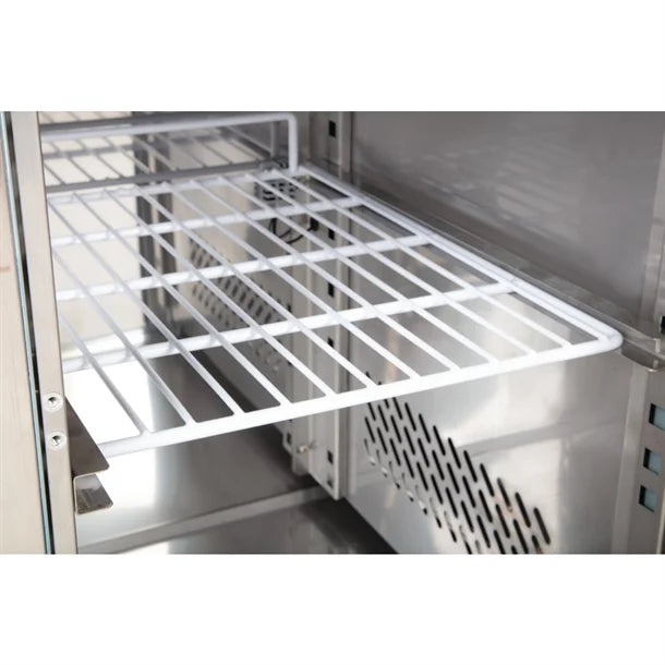 UA064  Polar U-Series Double Door Counter Fridge with Upstand 282Ltr