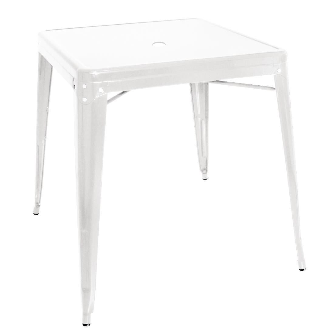 GC869 Bolero Bistro Square Steel Table White 668mm (Single)