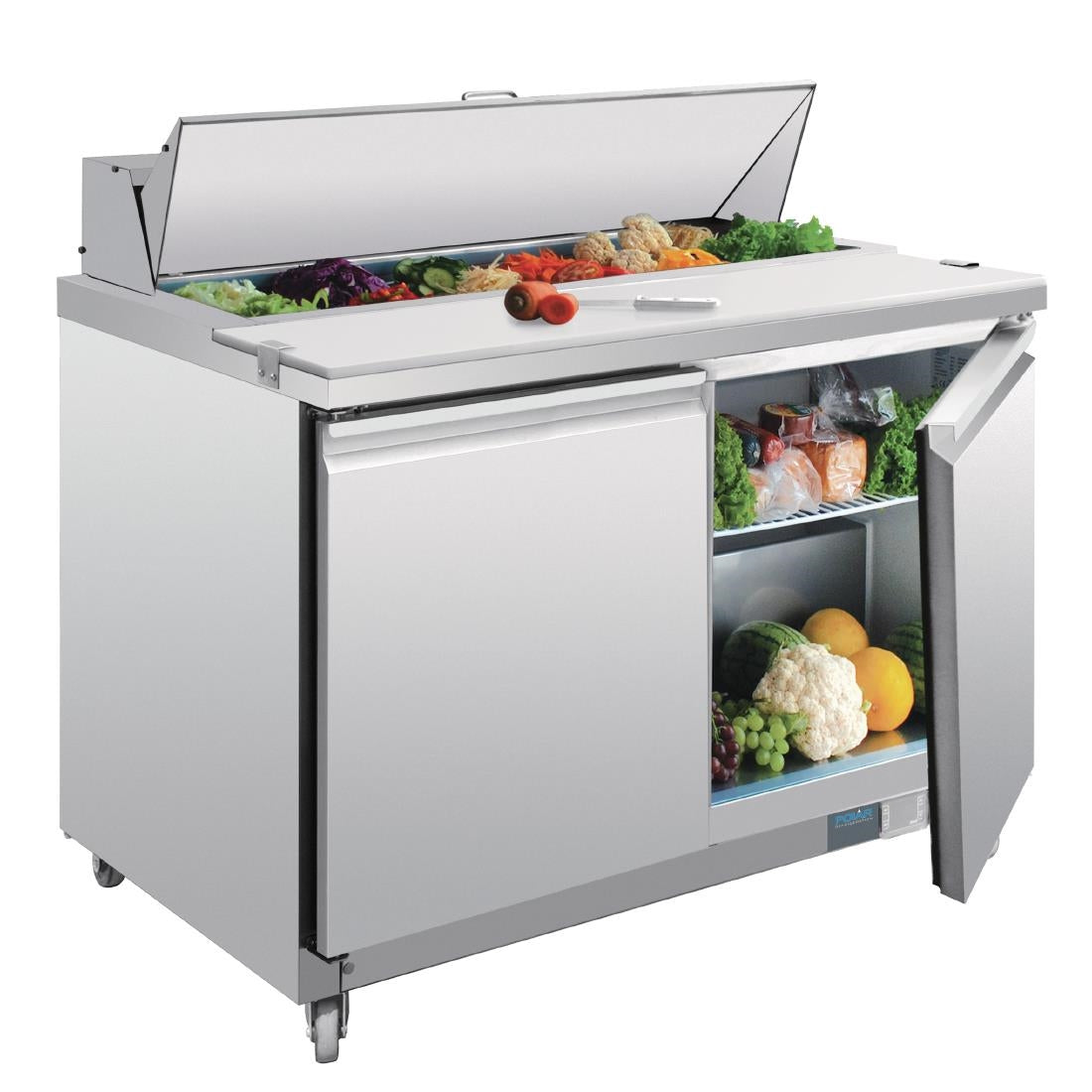 GD882 Polar U-Series Double Door Prep Counter Fridge