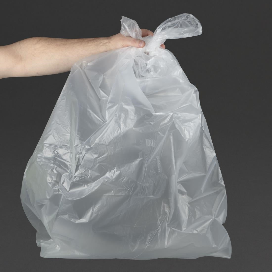 CH157 Jantex Heavy Duty Recycled Bin Bag 15kg 120ltr Clear (Pack of 100)