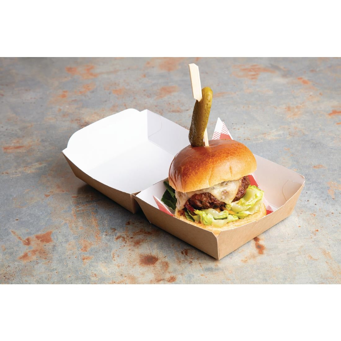 HY780 Fiesta Compostable Red Gingham Greaseproof Sheets - 250x250mm (Pack 200)