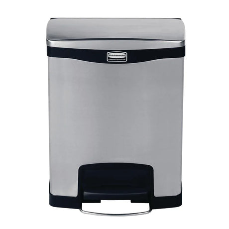 GE937 Rubbermaid Slim Jim Front Step on Pedal Bin Stainless Steel - JD Catering Equipment Solutions Ltd