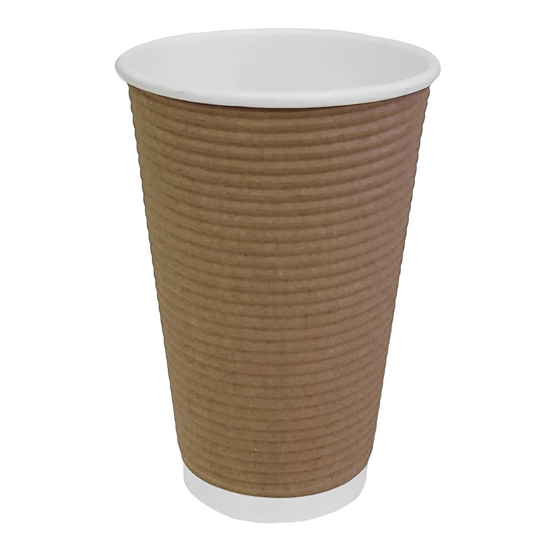 GF025 Fiesta Recyclable Coffee Cups Ripple Wall Kraft 455ml / 16oz (Pack of 25)