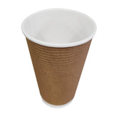 GF025 Fiesta Recyclable Coffee Cups Ripple Wall Kraft 455ml / 16oz (Pack of 25)