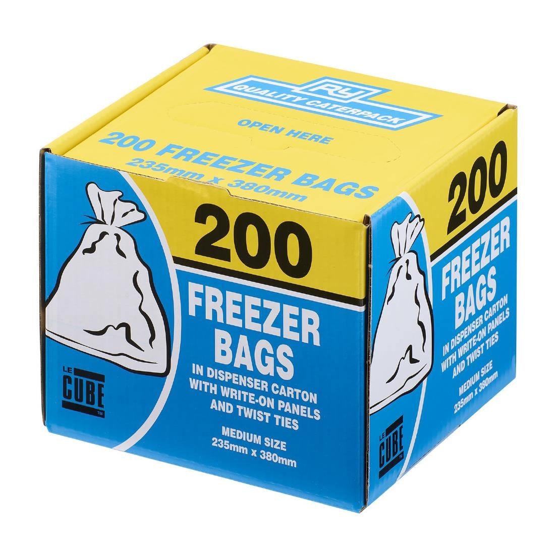 GF029 Le Cube Medium Freezer Bags 235x380mm (Pack of 200)