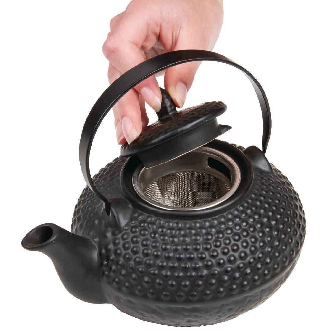 GF189 Oriental Hobnail Teapot Black 850ml