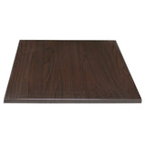 Bolero Pre-Drilled Square Table Top Dark Brown 700x700mm