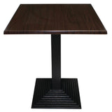 Bolero Pre-Drilled Square Table Top Dark Brown 700x700mm