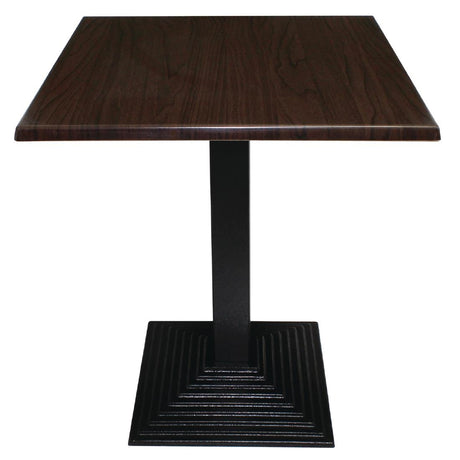 Bolero Pre-Drilled Square Table Top Dark Brown 700x700mm