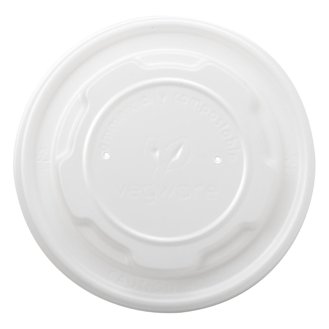 GH166 Vegware Compostable Hot Food Pot Flat Lids 170ml / 6oz and 230ml / 8oz