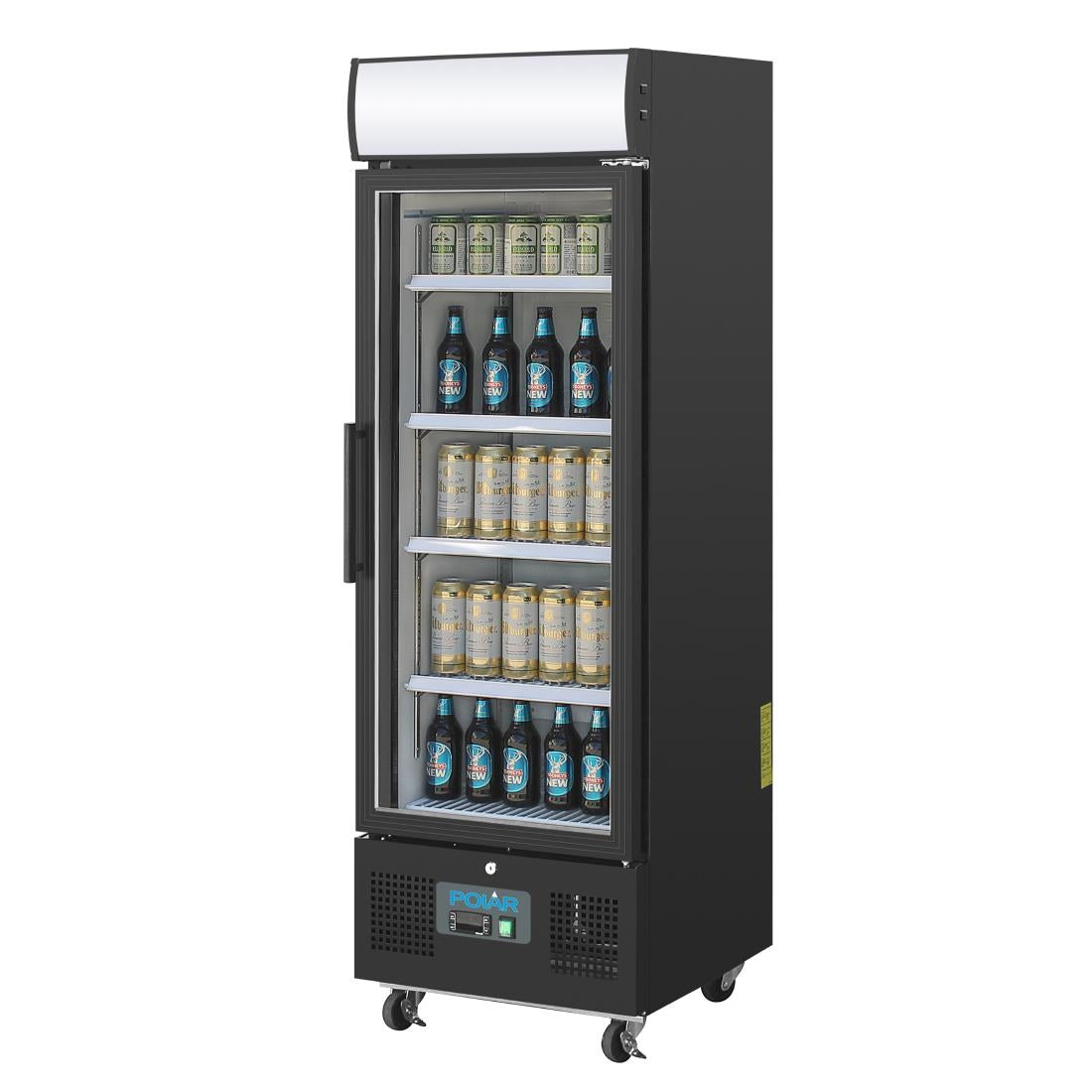 GH426 Polar G-Series Upright Display Fridge 218Ltr Black GH426