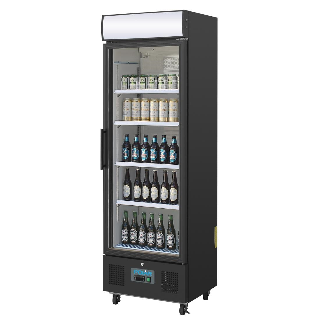 GH427 Polar G-Series Upright Display Fridge Black - 368Ltr GH427