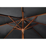 GH990 Bolero Square Double Pulley Parasol 2.5m Diameter Black