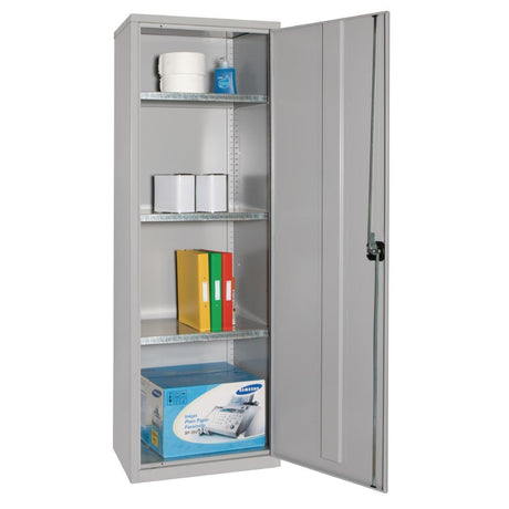 GJ782 Storage Locker Grey 3 Shelves Grey