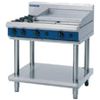 Blue Seal Evolution Cooktop 2 Open/1 Griddle Burner Nat Gas on Stand 900mm G516B-LS/N