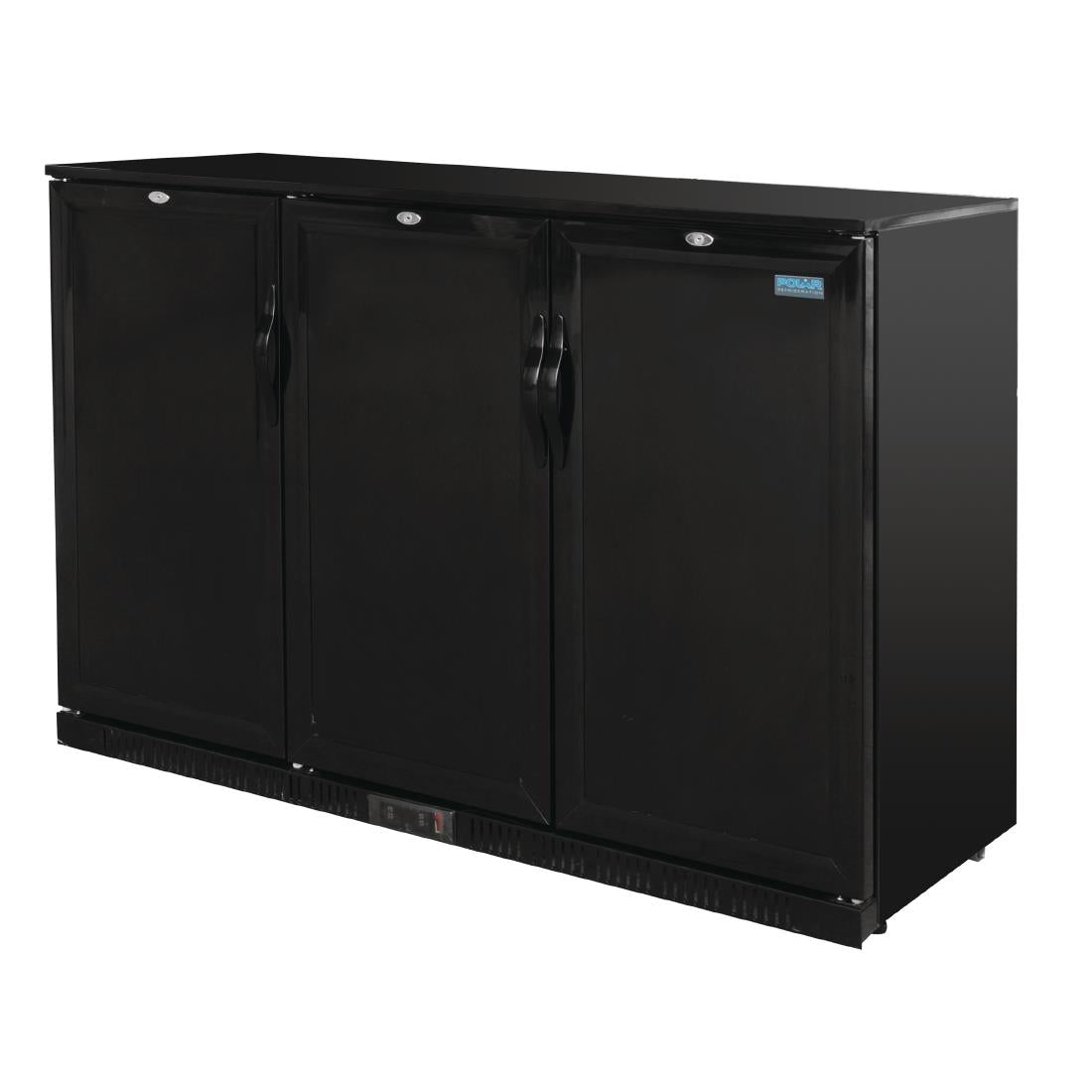 GL017 Polar G-Series 900mm Triple Solid Door Back Bar Cooler in Black 330Ltr GL017