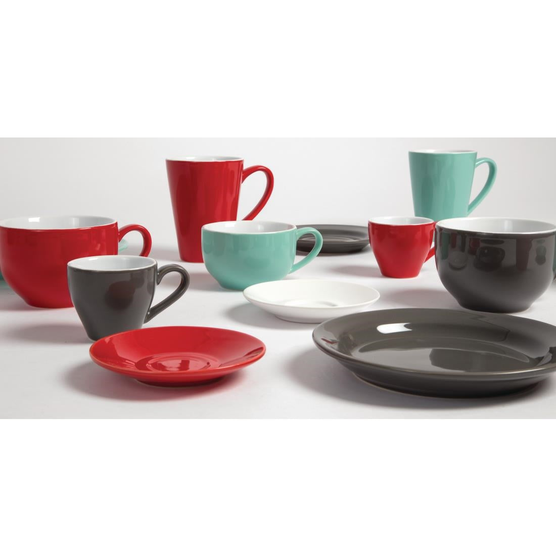 GL486 Olympia Cafe Latte Cups Red 340ml (Pack of 12)