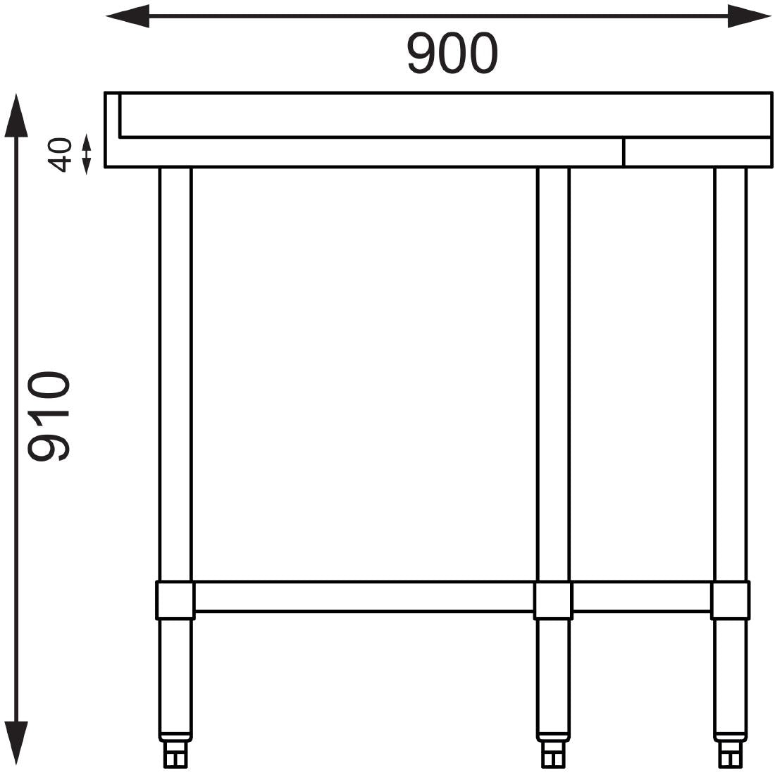 GL278 Vogue Stainless Steel Corner Table 700mm