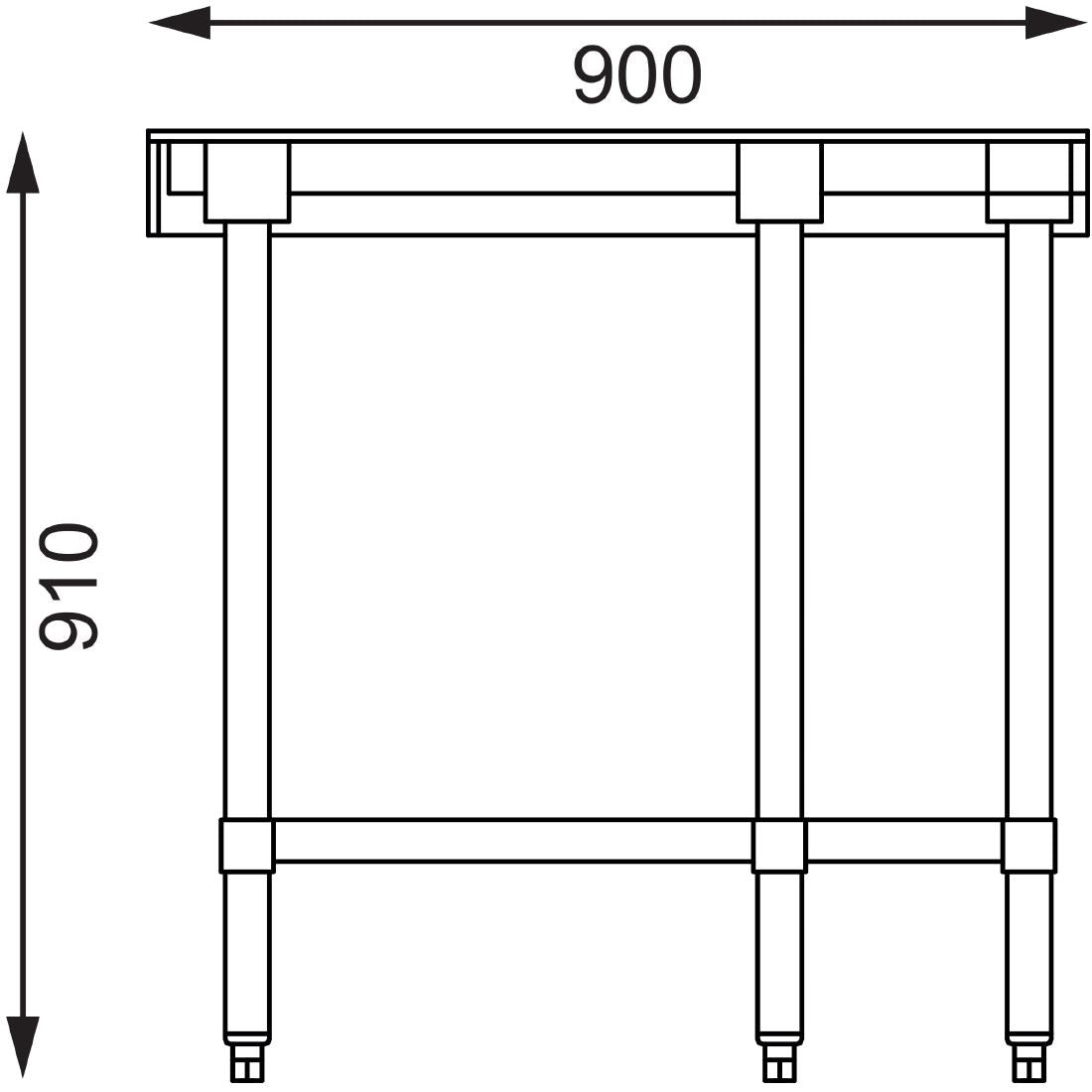 GL278 Vogue Stainless Steel Corner Table 700mm