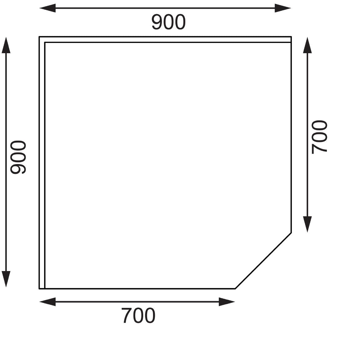 GL278 Vogue Stainless Steel Corner Table 700mm